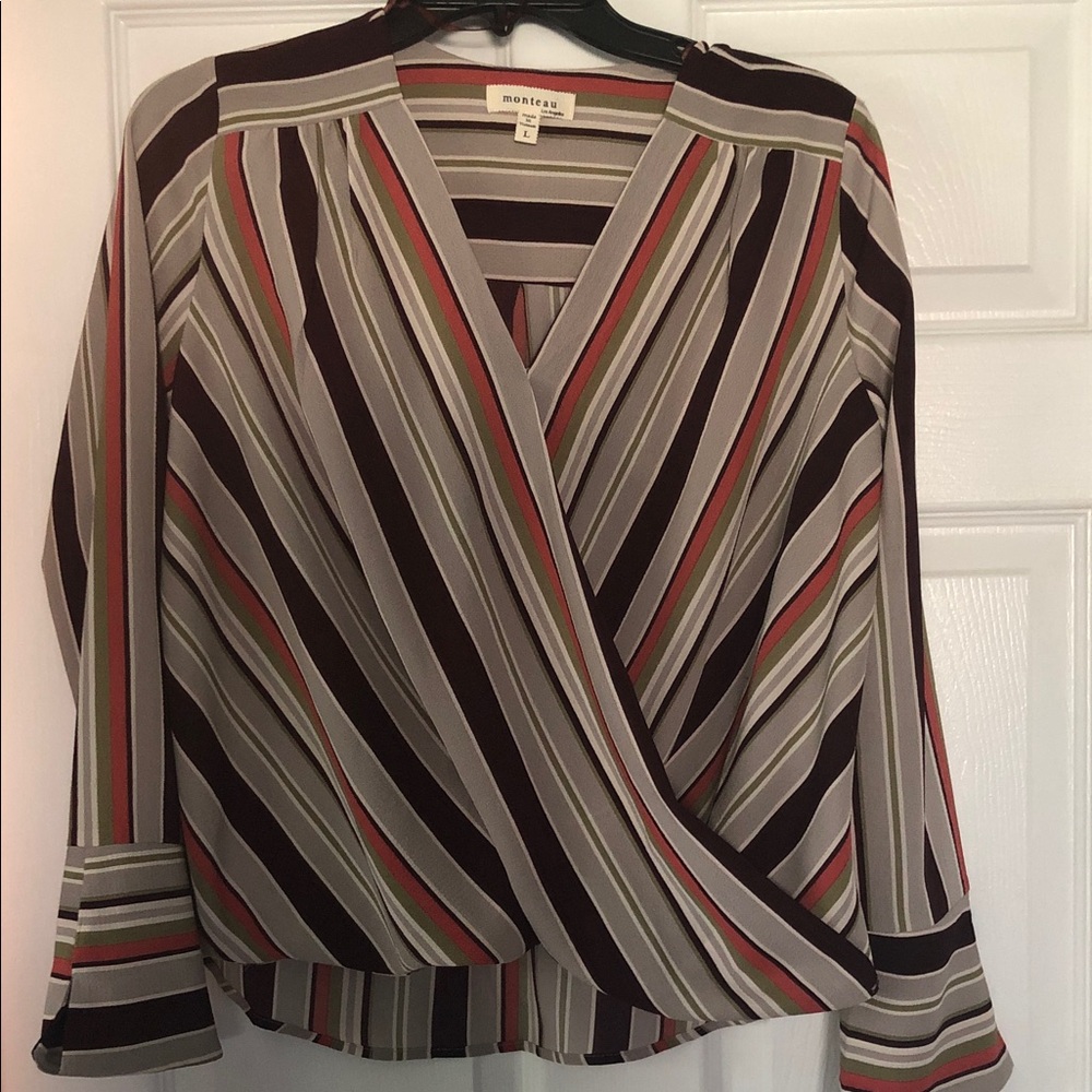 Monteau Multicolor Striped Blouse
